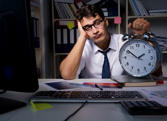 Office worker feeling tired
